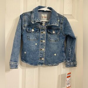 Cat and Jack Jean jacket with embroidered flowers